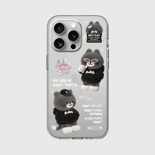 Pattern Bad Hey Cat Phone Case (Clear 透明殼)