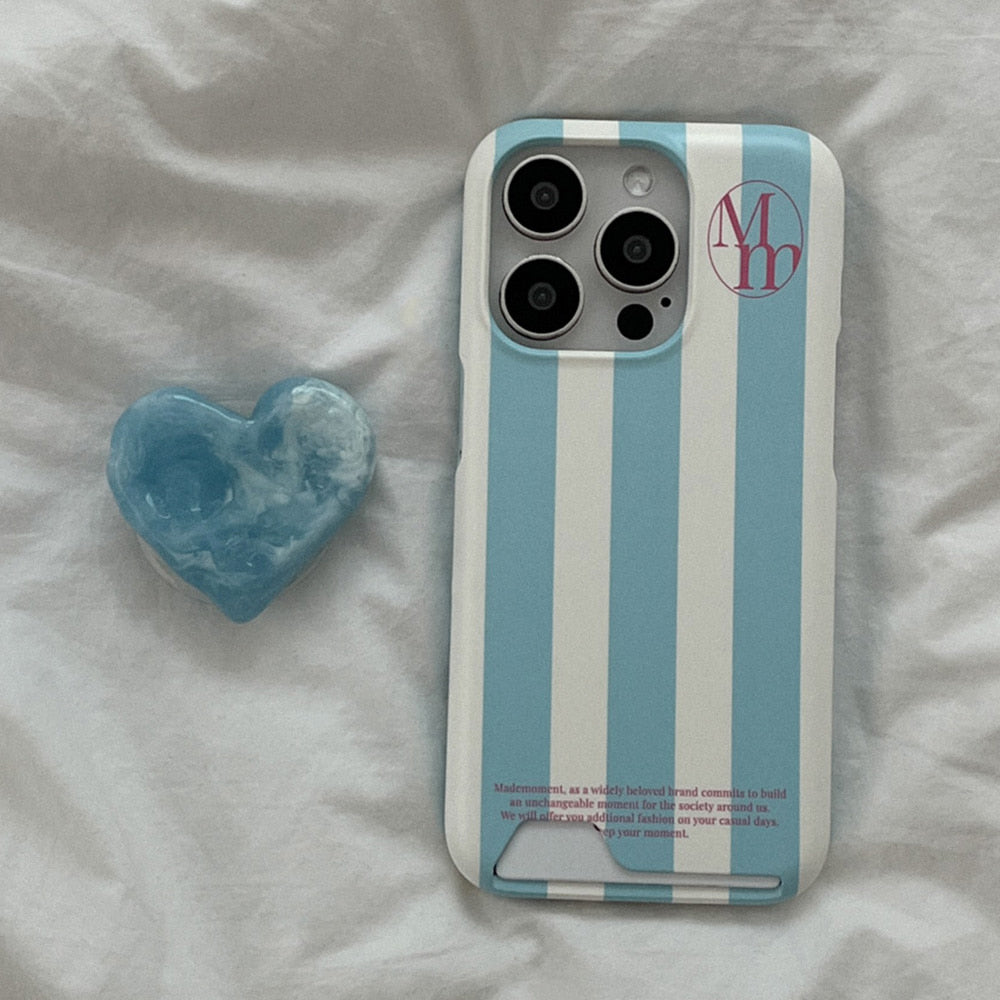 [mm] Stripe Pattern Phone Case (Hard/Card Storage) (5色)