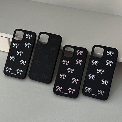 Mazzzzy Ribbon Pattern(Black) Phone Case(4色)