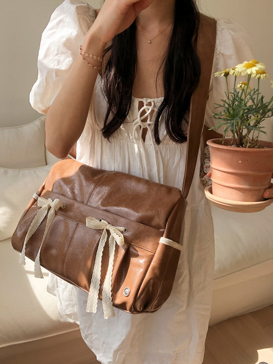 Ovuni Daily Ribbon Duffel Bag_Caramel Brown