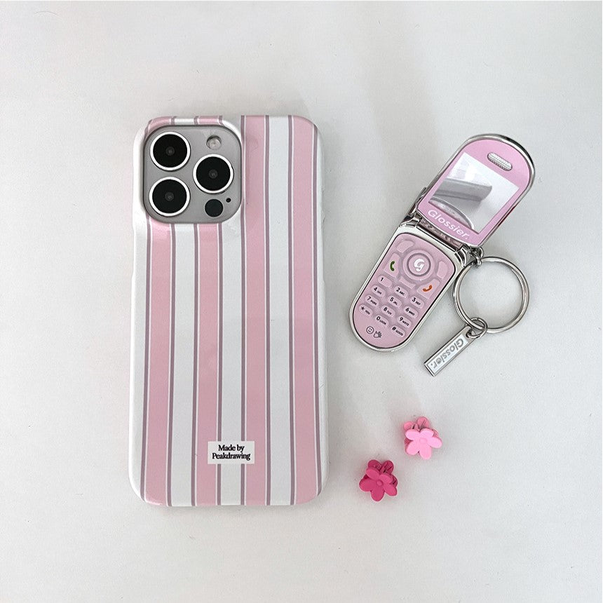 Peakdrawing Candy pink stripe hard case