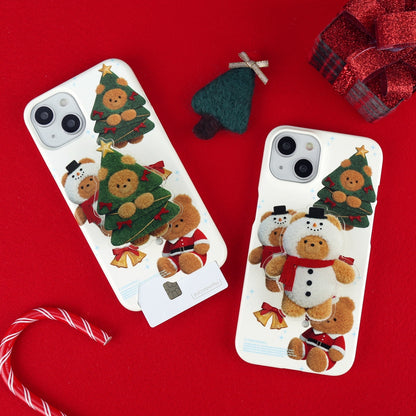 Pattern Happy Holiday Gummy Phone Case (Hard/Card Storage)