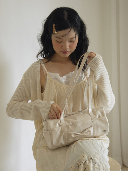 Ovuni Fluffy ribbon bag_vintage ivory