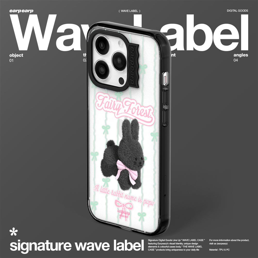 FAIRY RIBBON POPO-BLACK (Wave Label Clear Case)