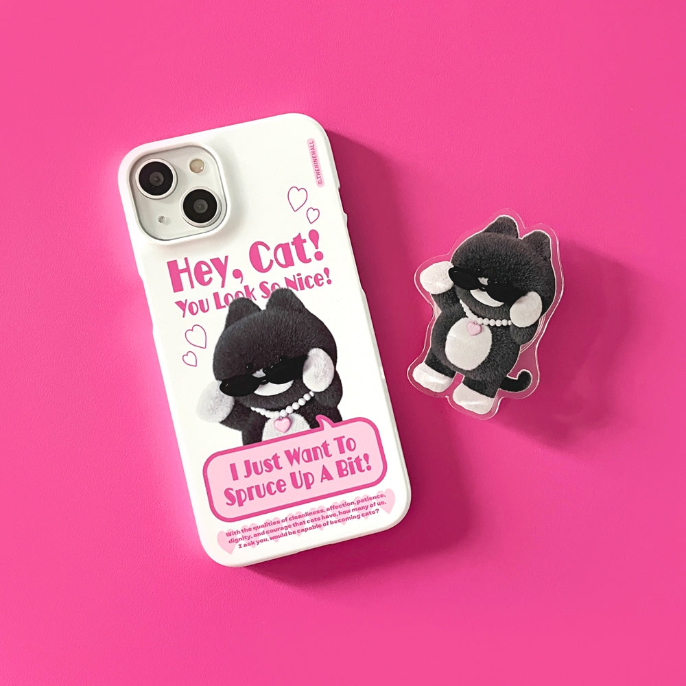 Heart Pendant Hey Cat Phone Case (Hard 普通硬殼)