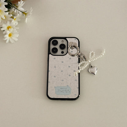 【Set】Small Ribbon Pattern (Mirror Bumper Case)+Tag Holder+Keyring