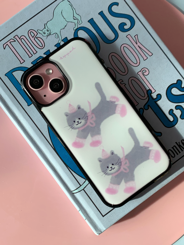 Eppah Winter Knit Cat (Pink/Blue) Case (Epoxy bumper/Glass/Magsafe)