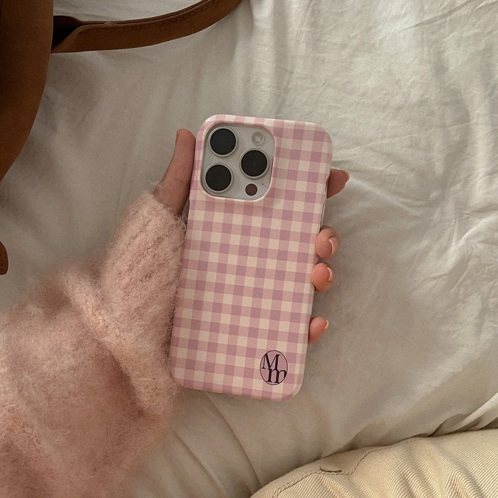 【加購Tok】[mm] Pastel Check Phone Case (Hard) (5色)