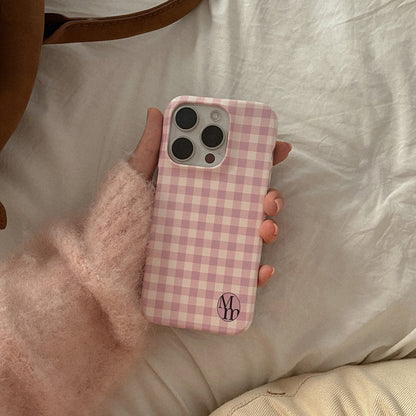 【加購Tok】[mm] Pastel Check Phone Case (Hard) (5色)