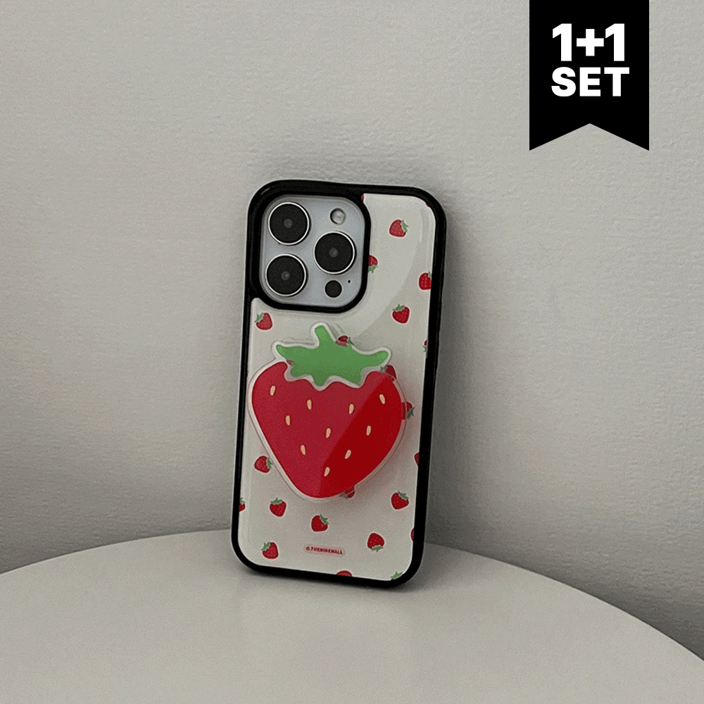【Set】Mini Strawberry Pattern (Epoxy Bumper) + Acrylic Tok