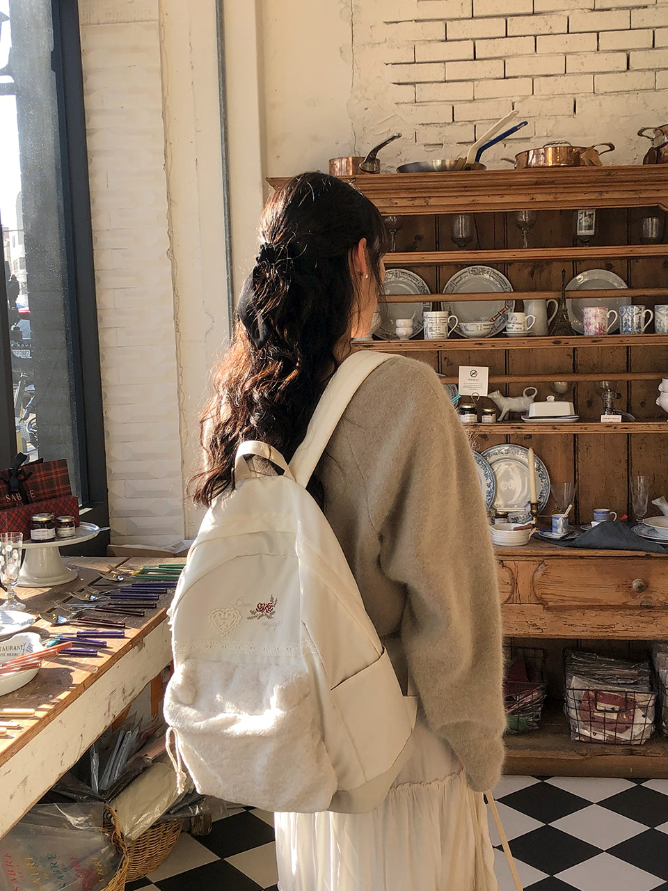 Ovuni Vintage Bon Voyage Backpack - Snow white