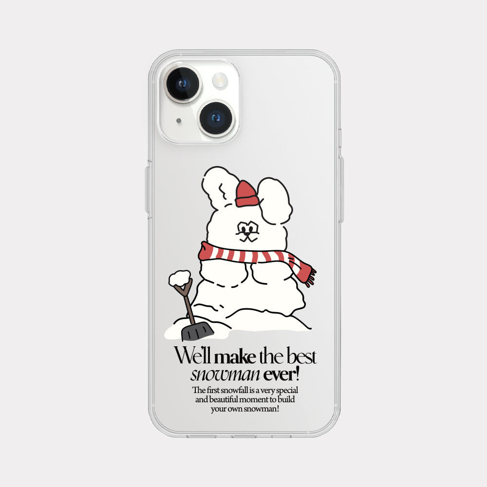 Build Snowman Butty Phone Case (Clear/Tank Clear/Clear card storage)