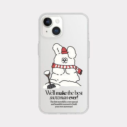 Build Snowman Butty Phone Case (Clear/Tank Clear/Clear card storage)