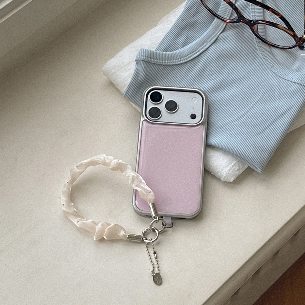 【Set】Pink Edition (Silver Bumper Case)+ 手機繩
