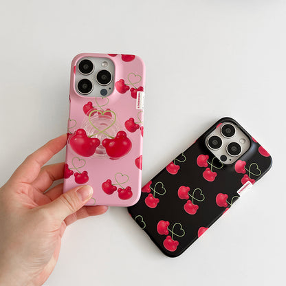 Cherry Face Gummy Phone Case (Hard/Card Storage) (2色)