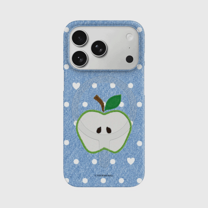 Denim Apple Dot Phone Case (Hard/Card Storage/Magsafe)