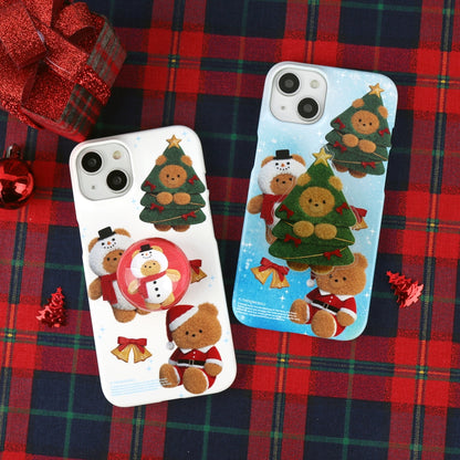 Pattern Happy Holiday Gummy Phone Case (Hard/Card Storage)