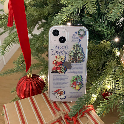 Vintage Seasons Greetings Phone Case (Clear/Tank Clear/Clear card storage)