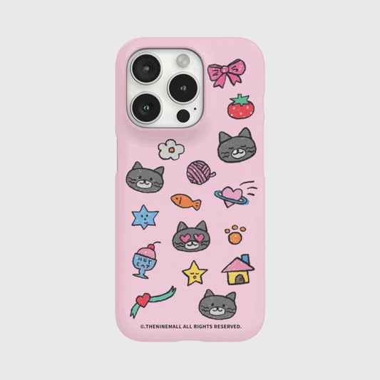 Doodle Hey Cat Phone Case (Hard/Card Storage/Magsafe)