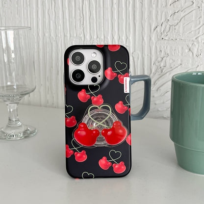 Cherry Face Gummy Phone Case (Hard/Card Storage) (2色)