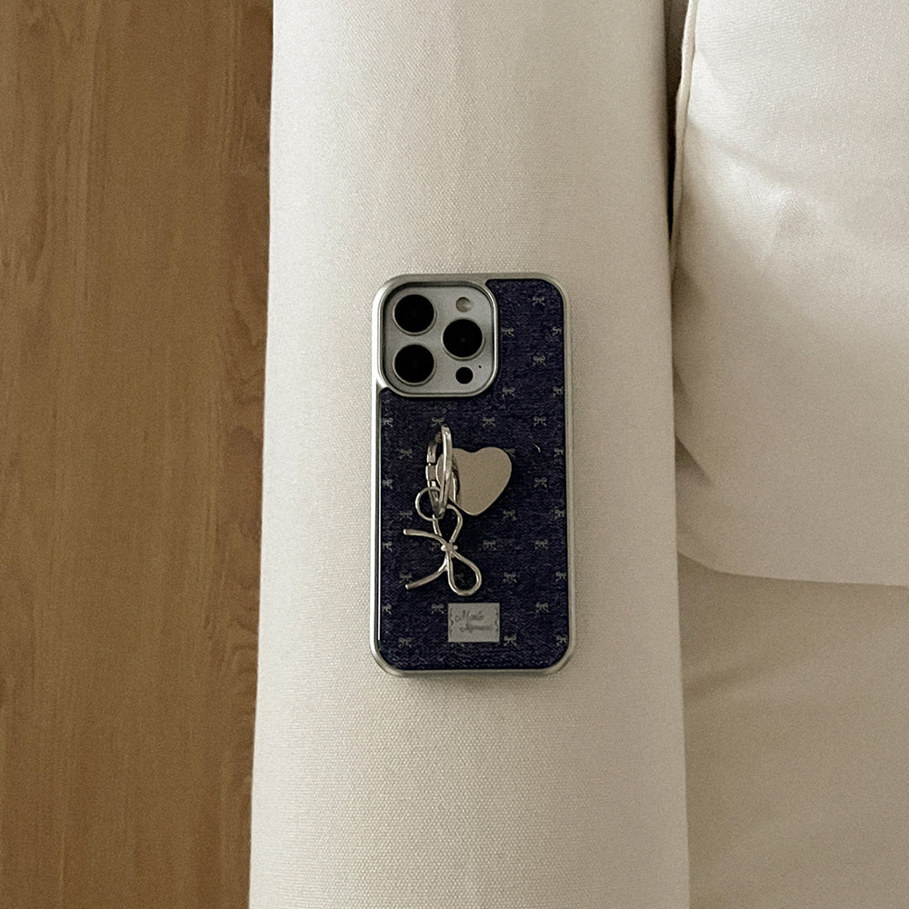 【Set】Denim Bloom (Silver Bumper Case)+指環扣