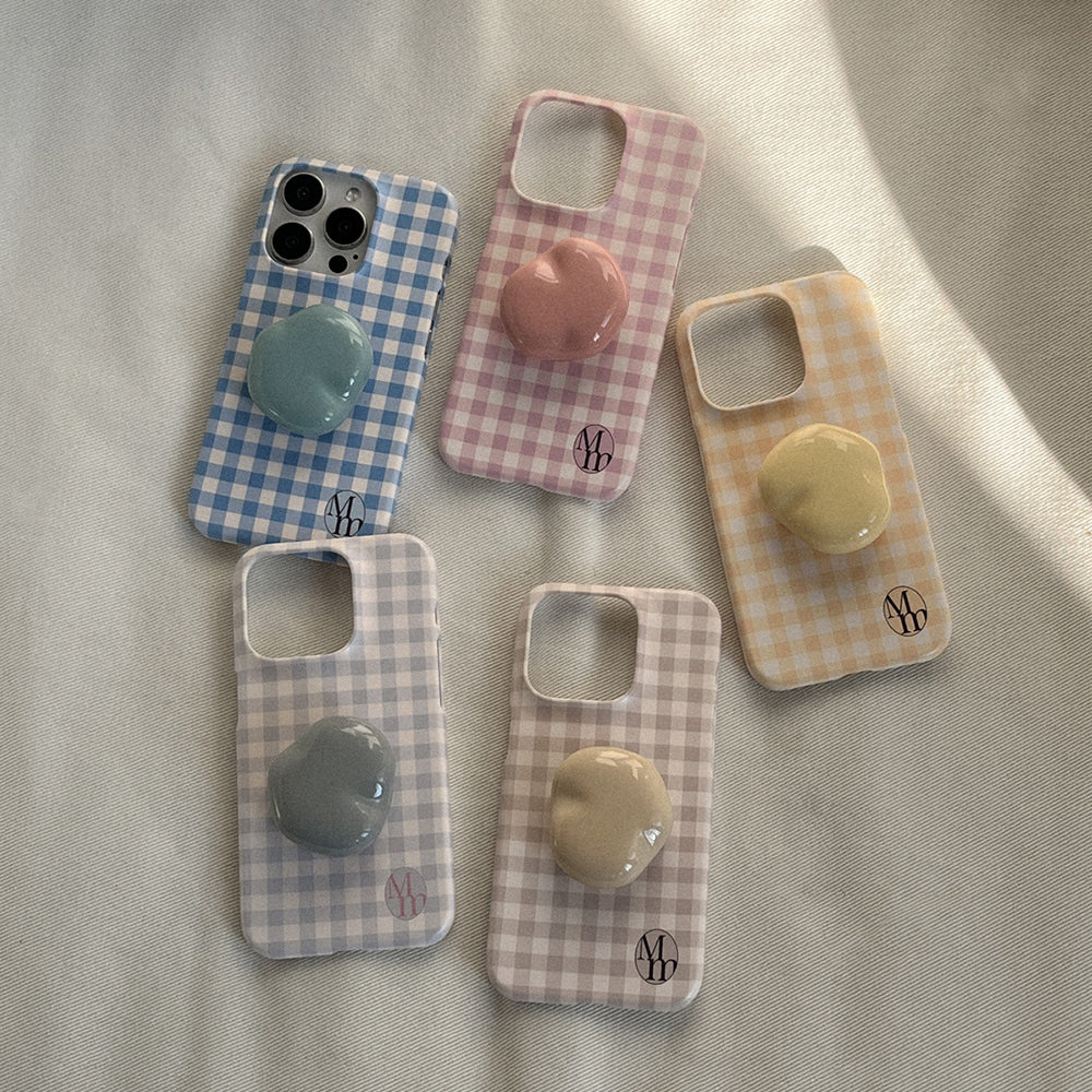 【加購Tok】[mm] Pastel Check Phone Case (Hard) (5色)