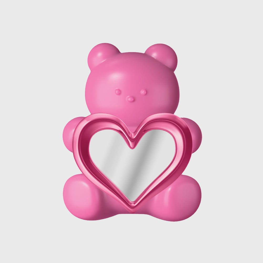 【9折加購✨】Theninemall pink heart gummy mirror tok