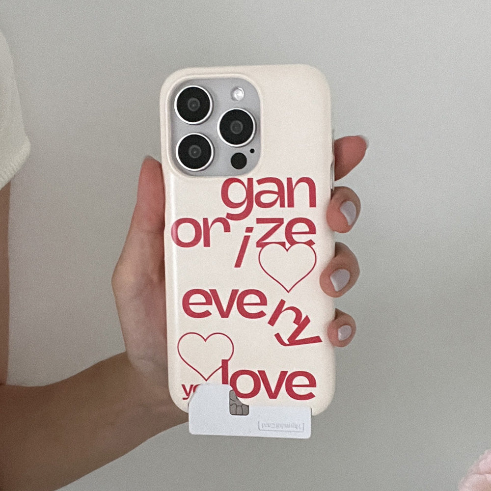 Organize Love Phone Case (Hard/Card Storage) (3色)