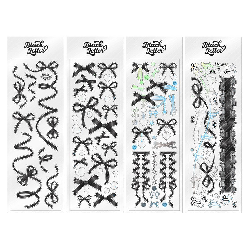 Blackletter Ribbon Series Sticker (4 designs, 3 colors)