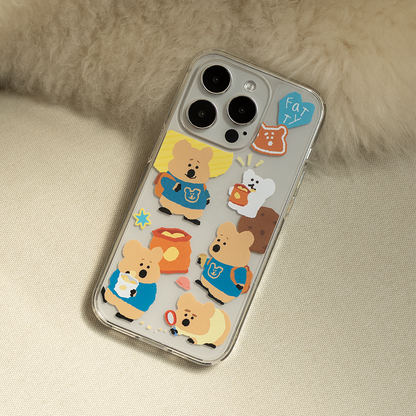 Dinotaeng Fatty's Snack Time Phone Case (Clear)