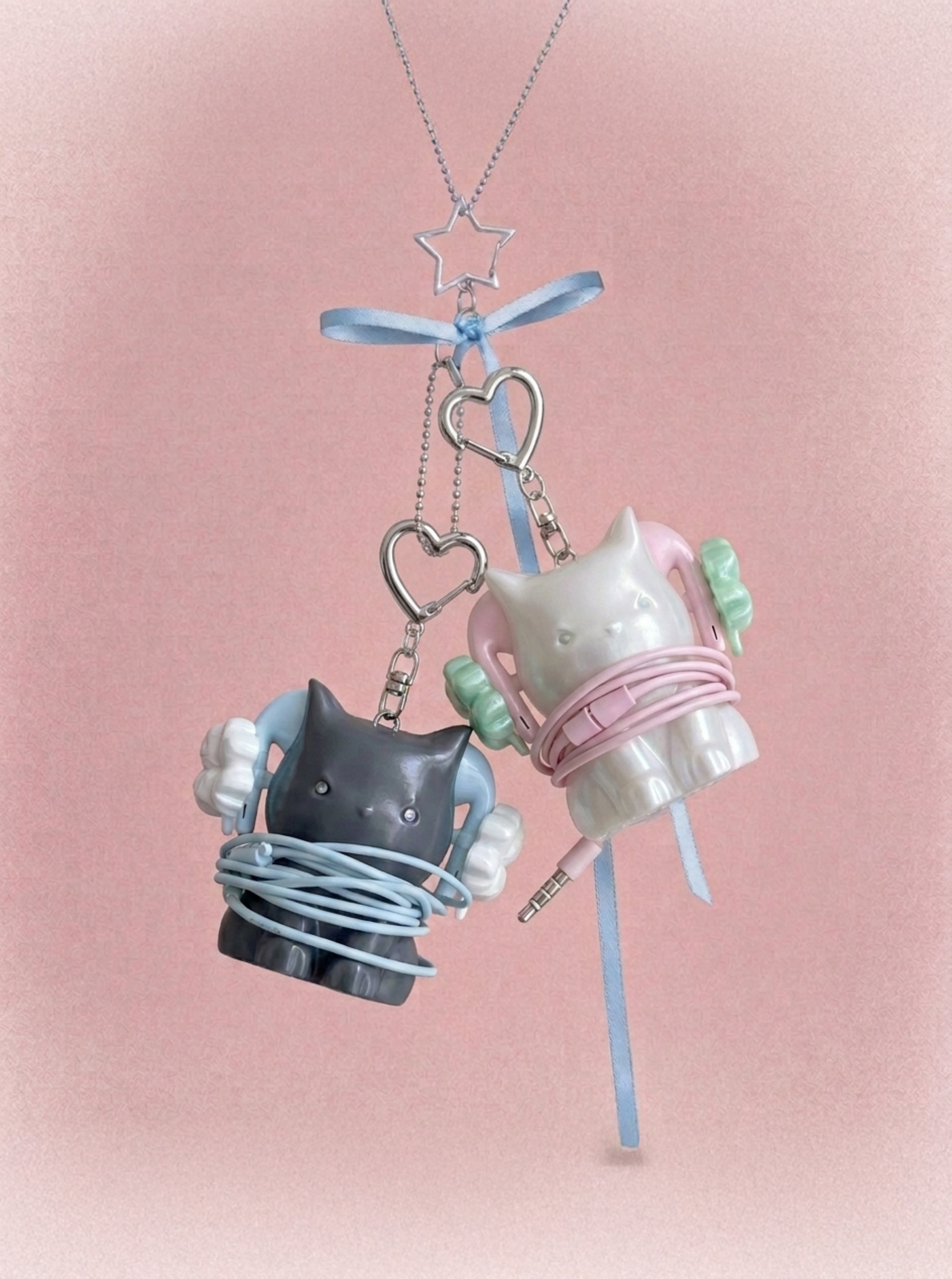 46month Cat Cable Keyring 耳機收納鎖匙扣 (2色)