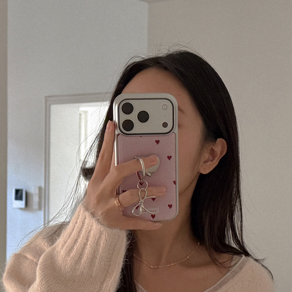 【Set】Sweet Knit Love (Silver Bumper Case)+指環扣