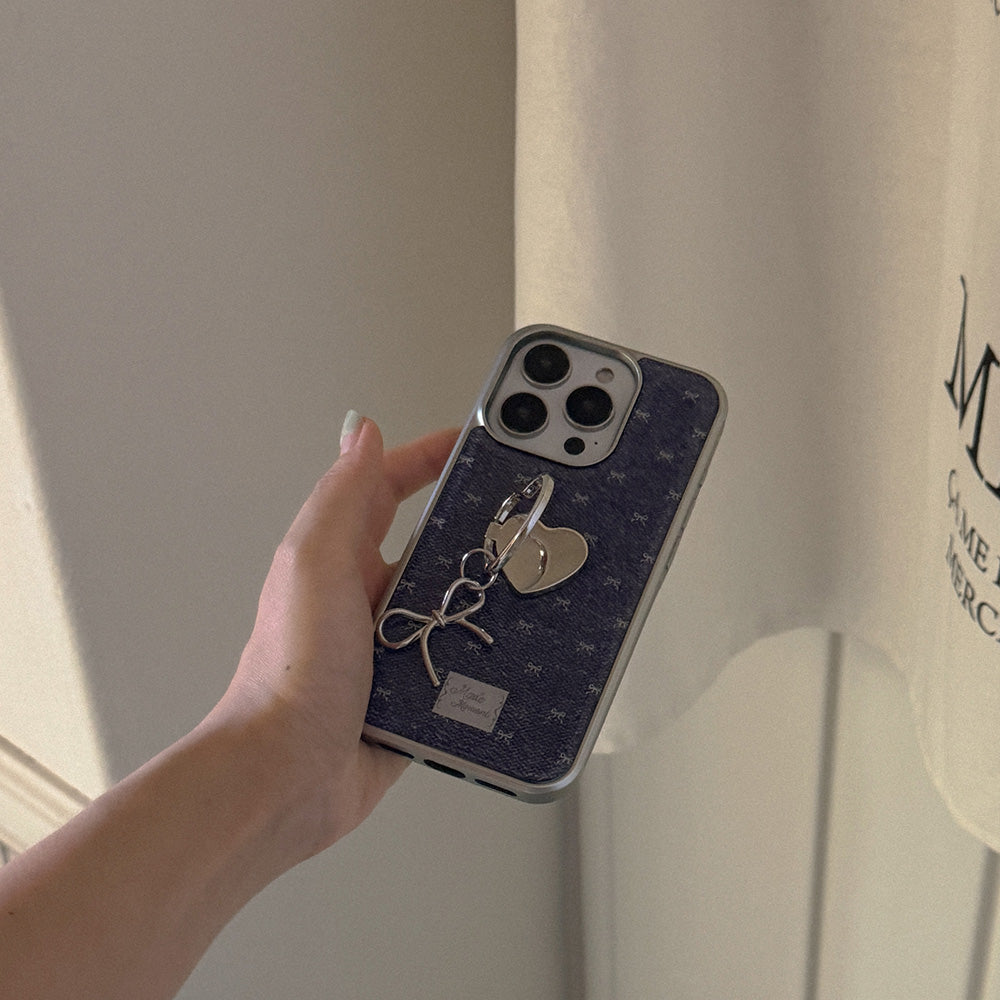 Denim Bloom Phone Case (Silver bumper case)