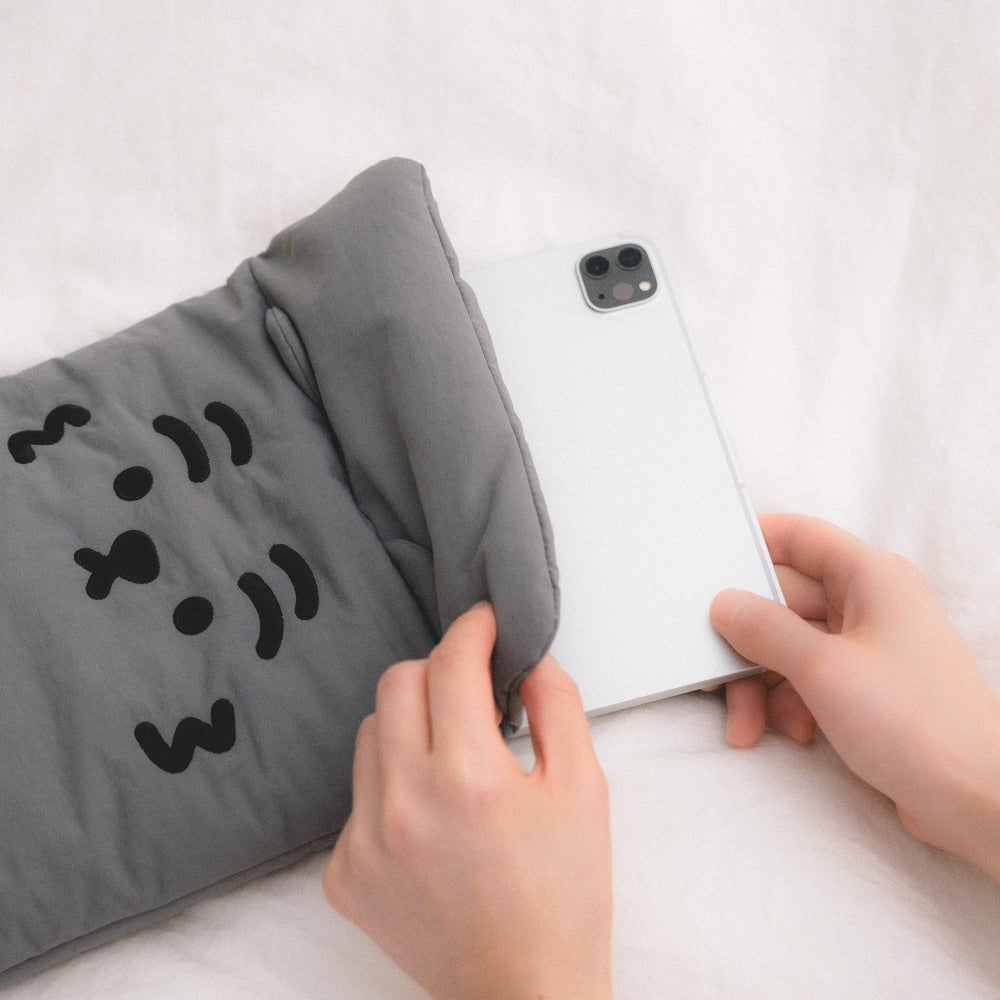 Muzik Tiger Slim Laptop Pouch (9-16 inch) #灰色老虎