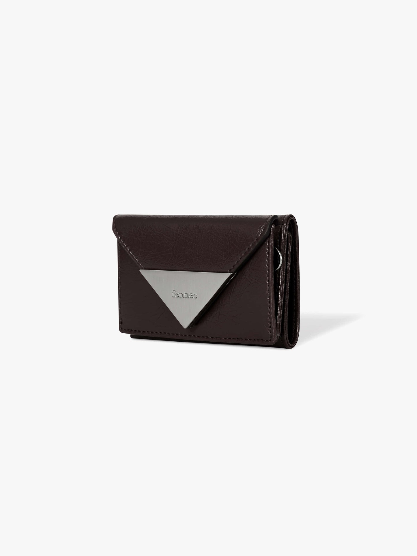 Fennec Crinkle Triangle Triple Wallet - Espresso