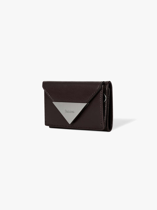 Fennec Crinkle Triangle Triple Wallet - Espresso