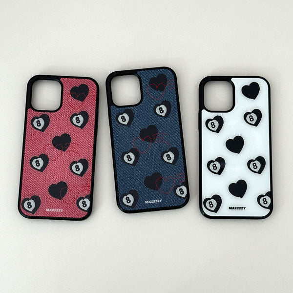 Mazzzzy [Magsafe] Heart eight ball glass case (3色)