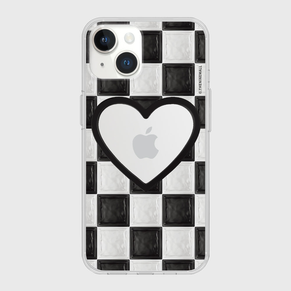 Glass Checkerboard Frame Phone Case (Clear/Tank Clear 透明/透明Tank款)