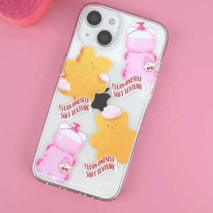 Pattern Loofah Gummy Phone Case (Clear/Tank Clear 透明/透明Tank款)