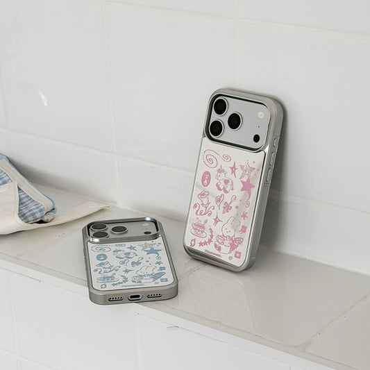 Windys Tea Time Doodle Phone Case (Mirror silver bumper case)
