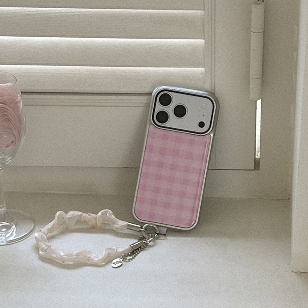 【Set】Pink Edition (Silver Bumper Case)+ 手機繩