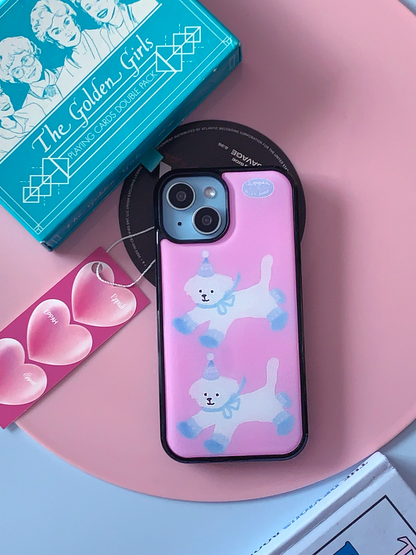Eppah Winter Knit Maltese (Pink/Navy) Case (Epoxy bumper/Glass/Magsafe)