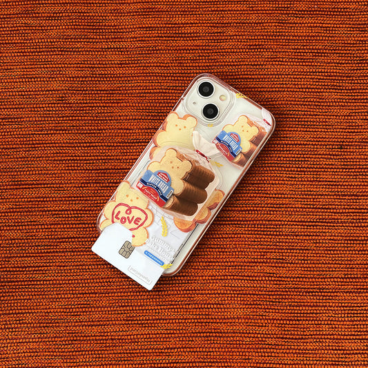 【現貨95折】Pattern Bread Gummy(透明插卡款) + Acrylic Tok #iphone 15 pro