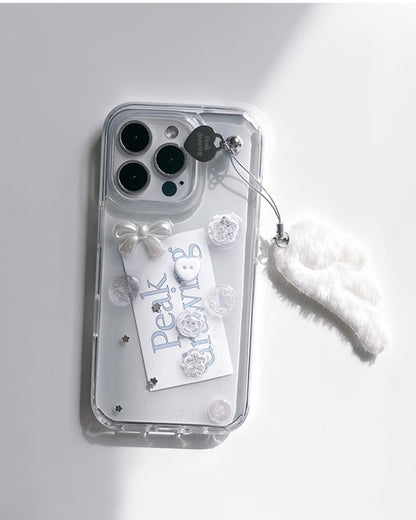 Peakdrawing Lily Button Heart Resin Case