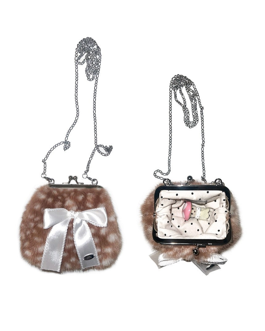 Peakdrawing Fawn ribbon frame mini bag