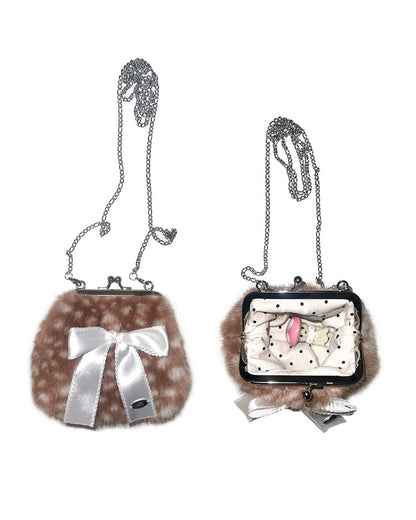 Peakdrawing Fawn ribbon frame mini bag