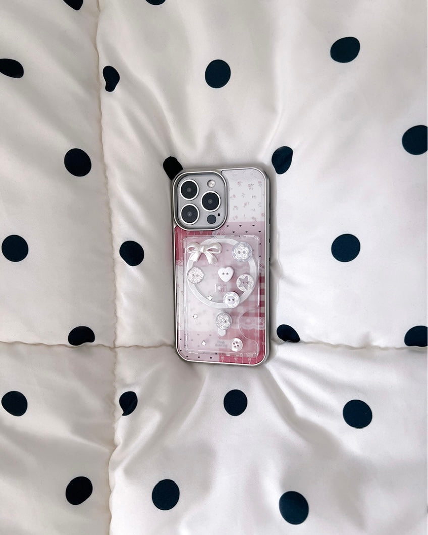 Peakdrawing Red patchwork epoxy bumper case (Silver)