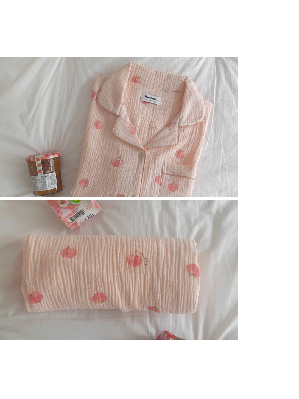 Juuneedu Peach Cotton Short Sleeves Pajamas Set 短袖睡衣套裝