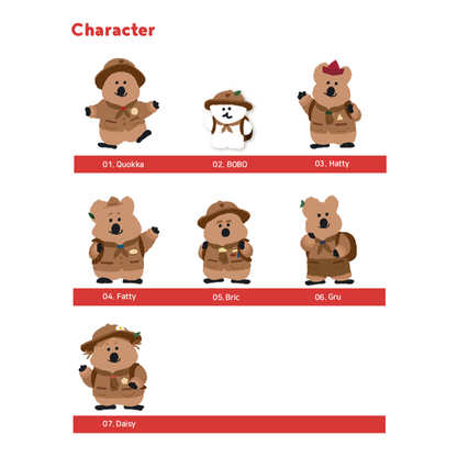 Dinotaeng Quokscout Flat Fur Keychain (7款)