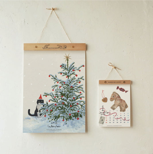 Huginn and Muninn My Favourite 2026 Wall Calendar+Wood Bar (2 size)